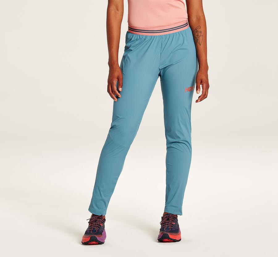 Hoka Womens Pants NZ - Hoka Wind Blue (SXP915306)